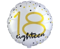 Foil balloon 18" FX - Happy Birthday 18 (round), packed